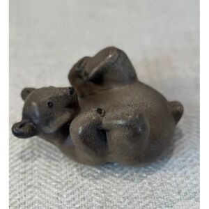Arabia Finland Kaija Aarikka Bear Figurine K58 Brown Textured Ceramic MCM 1958
